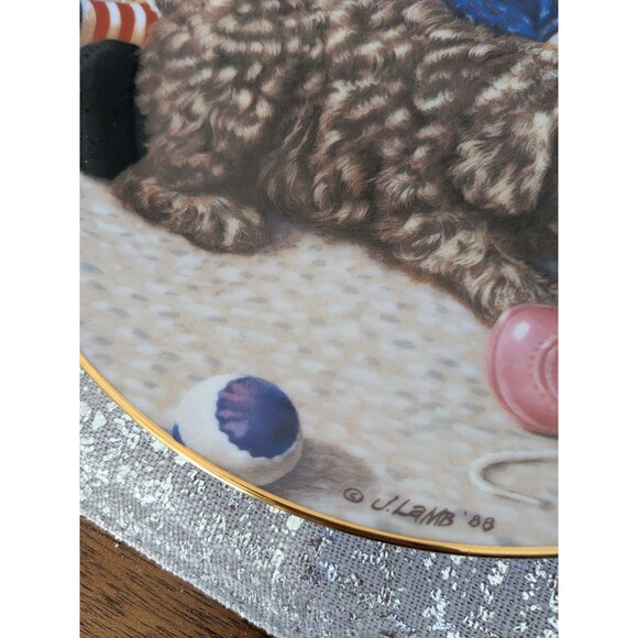 Vtg Puppy Playtime "Fun & Games" 1987 Raggedy Ann Jim Lamb 8.5" Porcelain Plate - Picture 8 of 8